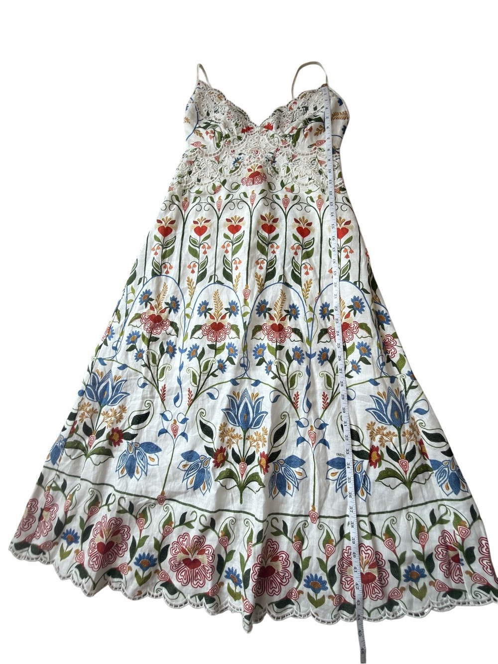 FARM RIO Stitched Garden Off White Midi Dress - S - Picture 8 of 10